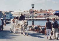 Pedestrian walkway and carriage rides on the Bay of Chania